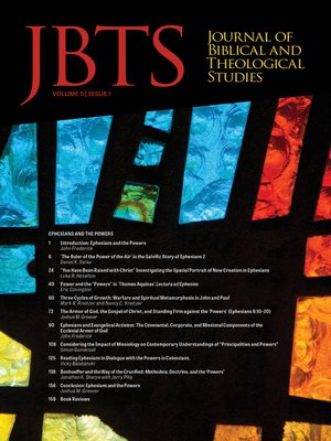 cover image of Journal of Biblical and Theological Studies, Issue 5.1